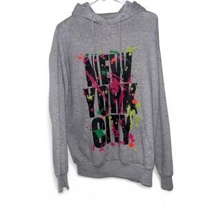 Gray Graphic Hoodie with New York City Print